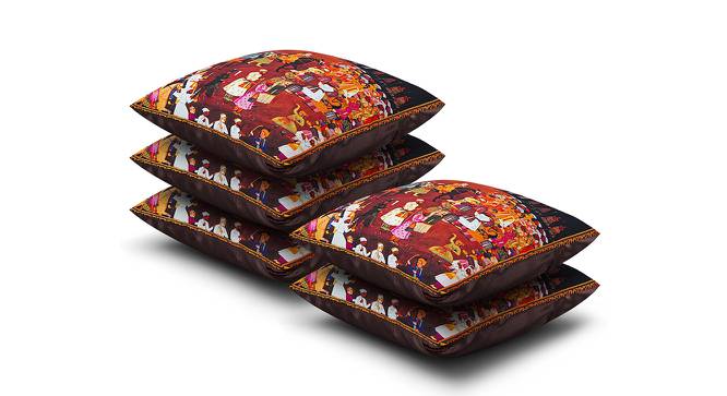 Armanti Brown Traditional 16 x 16 Inches Polyester Cushion Cover Set of 5 (Brown) by Urban Ladder - Front View Design 1 - 588953
