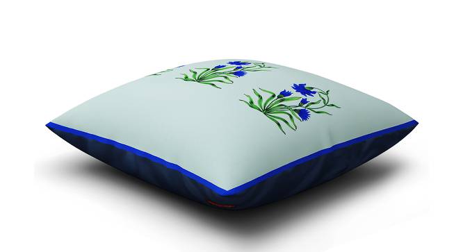 Adeline Blue Floral 16 x 16 Inches Polyester Cushion Cover (Blue) by Urban Ladder - Front View Design 1 - 589058