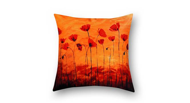 Amos orange Floral 16 x 16 Inches Polyester Cushion Cover (Yellow) by Urban Ladder - Cross View Design 1 - 589140