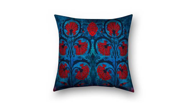 Ursa Blue Floral 16 x 16 Inches Polyester Cushion Cover (Blue) by Urban Ladder - Cross View Design 1 - 589190