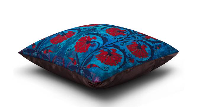 Ursa Blue Floral 16 x 16 Inches Polyester Cushion Cover (Blue) by Urban Ladder - Front View Design 1 - 589210