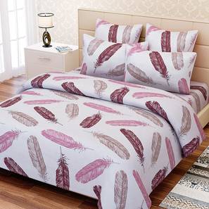 Decor Deals Under 1000 Design Abstract 144 TC Cotton King Size Bedsheet with 2 Pillow Covers