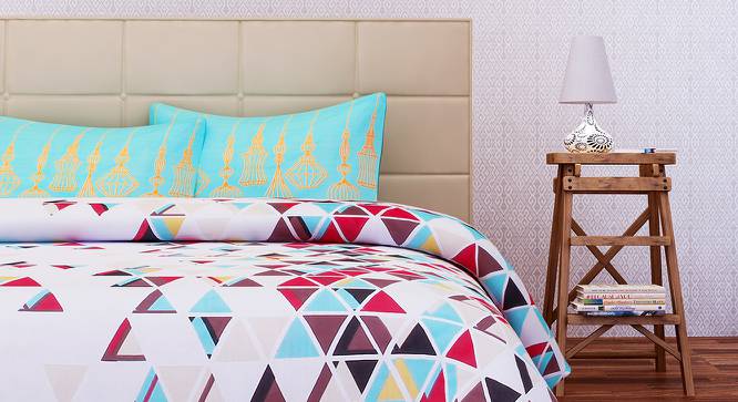 Laura Multicolour Abstract 160 TC Cotton King Size Bedsheet with 2 Pillow Covers (King Size) by Urban Ladder - Front View Design 1 - 589596