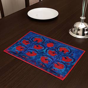 Table Mat Design Blue Polyester Inches Table Mat - Set of