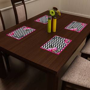 Table Mat Design Black Polyester Inches Table Mat - Set of