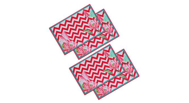 Elizabeth Pink Geometric Polyester 12 x 18 Inches Table Mat Set of 4 (Pink) by Urban Ladder - Cross View Design 1 - 589688