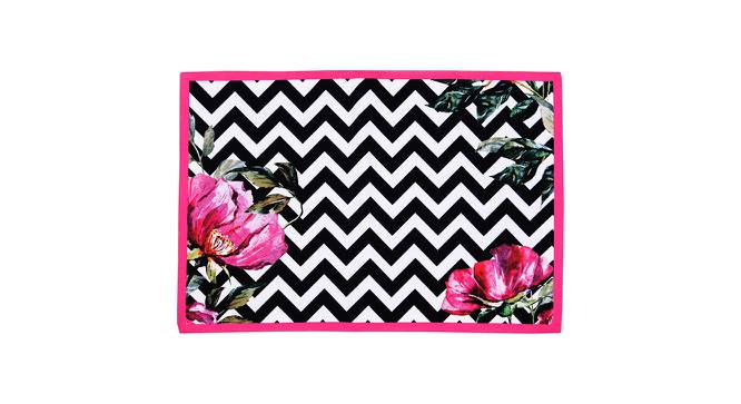 Davidson Black Floral Polyester 12 x 18 Inches Table Mat Set of 6 (Black) by Urban Ladder - Cross View Design 1 - 589759