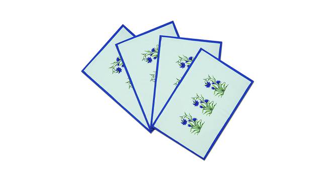 Leo Blue Floral Polyester 12 x 18 Inches Table Mat Set of 4 (Blue) by Urban Ladder - Front View Design 1 - 589774