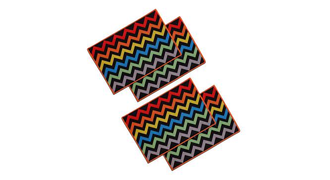 Leia Black Geometric Polyester 12 x 18 Inches Table Mat Set of 4 (Black) by Urban Ladder - Cross View Design 1 - 589850