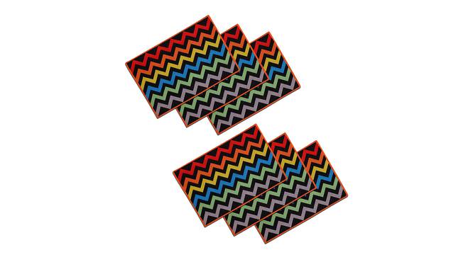 Vera Black Geometric Polyester 12 x 18 Inches Table Mat Set of 6 (Black) by Urban Ladder - Cross View Design 1 - 589852