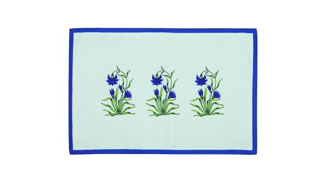Schuler Blue Floral Polyester 12 x 18 Inches Table Mat Set of 6 (Blue) by Urban Ladder - Cross View Design 1 - 589863