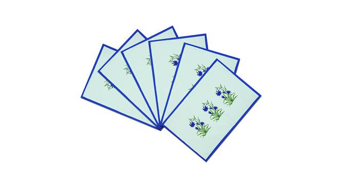 Schuler Blue Floral Polyester 12 x 18 Inches Table Mat Set of 6 (Blue) by Urban Ladder - Front View Design 1 - 589878