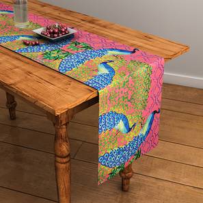 Table Furnishing In Bangalore Design Pink Abstract Polyester Table Runner