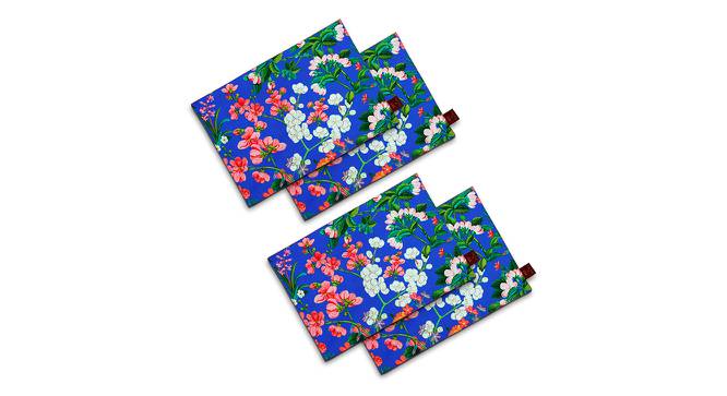 Jayda Blue Floral Polyester 12 x 18 Inches Table Mat Set of 4 (Blue) by Urban Ladder - Cross View Design 1 - 589907