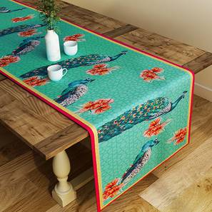Table Furnishing In Bangalore Design Green Abstract Polyester Table Runner