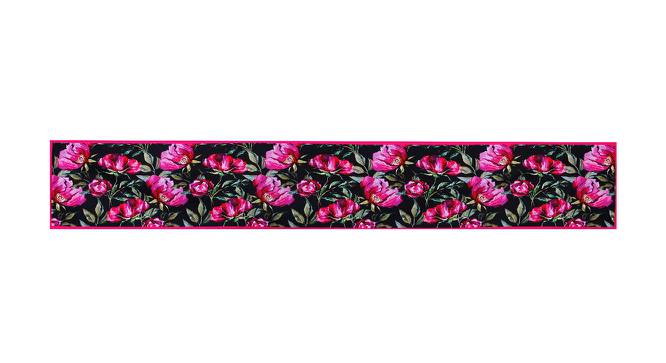 Rafael Black Floral Polyester 12x47 Inches Table Runner (Black) by Urban Ladder - Cross View Design 1 - 589954