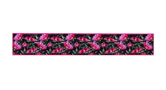 Bria Black Floral Polyester 12x77 Inches Table Runner (Black) by Urban Ladder - Cross View Design 1 - 589956