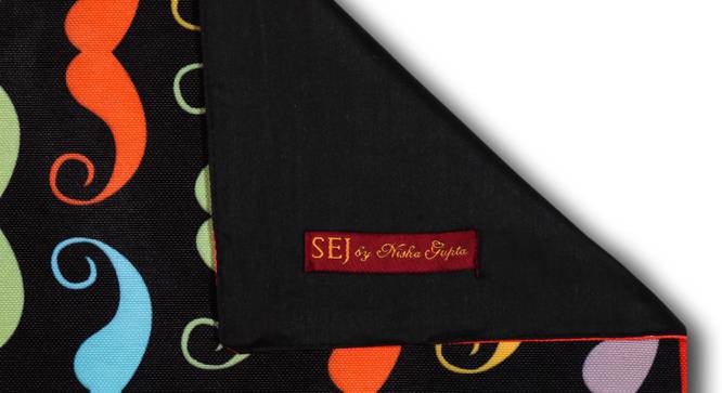 Harlee Black Abstract Polyester 12x47 Inches Table Runner (Black) by Urban Ladder - Front View Design 1 - 589960