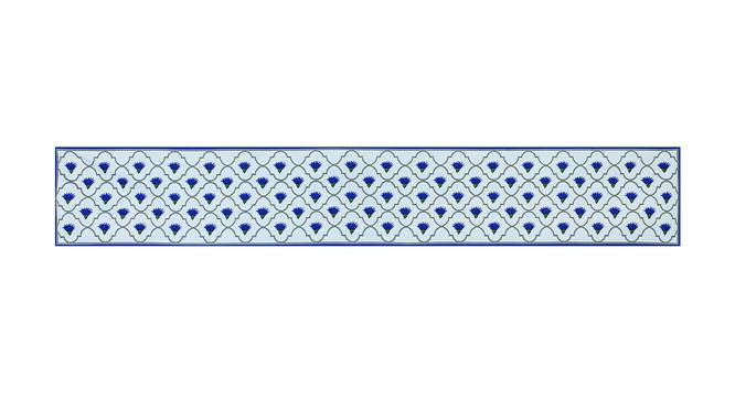 Alaiya Blue Floral Polyester 12x47 Inches Table Runner (Blue) by Urban Ladder - Cross View Design 1 - 589997