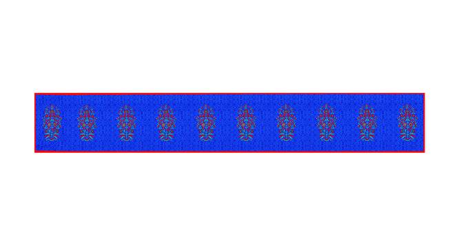 Bellamy Blue Abstract Polyester 12x77 Inches Table Runner (Blue) by Urban Ladder - Cross View Design 1 - 590001