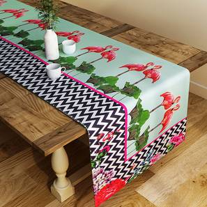 Table Furnishing In Bangalore Design Green Abstract Polyester Table Runner