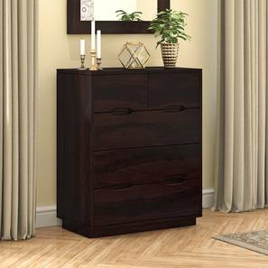 New Arrivals Storage Design Zephyr Solid Wood Chest of 5 Drawers in Mahogany