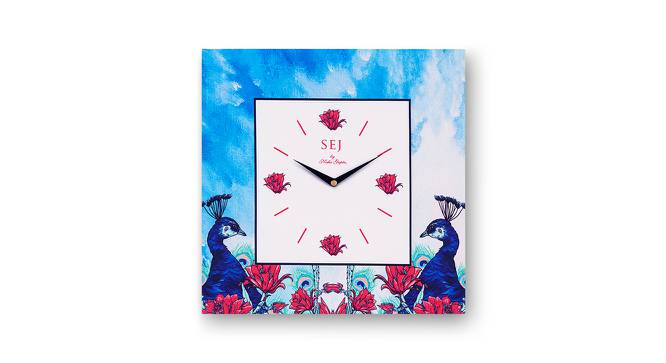 Sadie Blue MDF Square Aanalog Wall Clock (Blue) by Urban Ladder - Cross View Design 1 - 590104