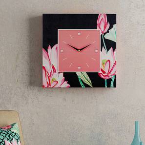 All Wall Decor In New Delhi Design Pink Fabric Square Analog Wall Clock
