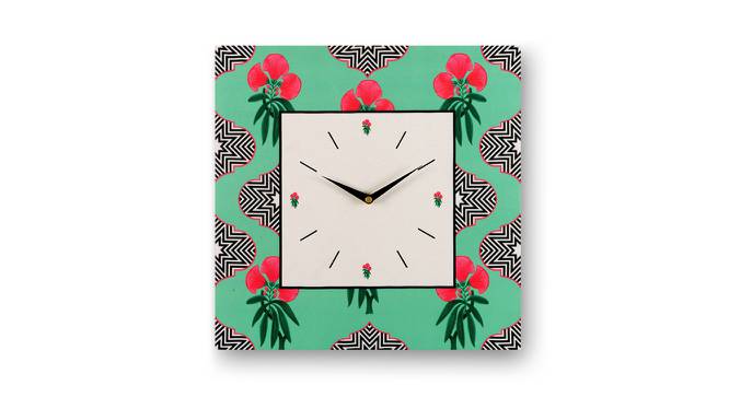 Taylor Green MDF Square Aanalog Wall Clock (Green) by Urban Ladder - Cross View Design 1 - 590259