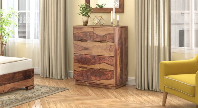 Zephyr Chest Of Five Drawers (Teak Finish) by Urban Ladder - Front View Design 1 - 590391
