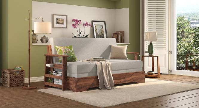 Mahim Sofa Cum Bed (Vapour Grey, With Storage Arm) by Urban Ladder - Front View Design 1 - 590726