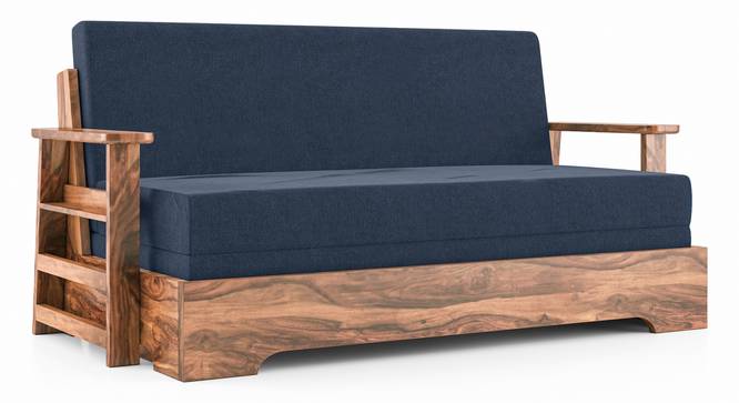 Mahim Sofa Cum Bed (Lapis Blue, With Storage Arm) by Urban Ladder - Design 1 Side View - 590737