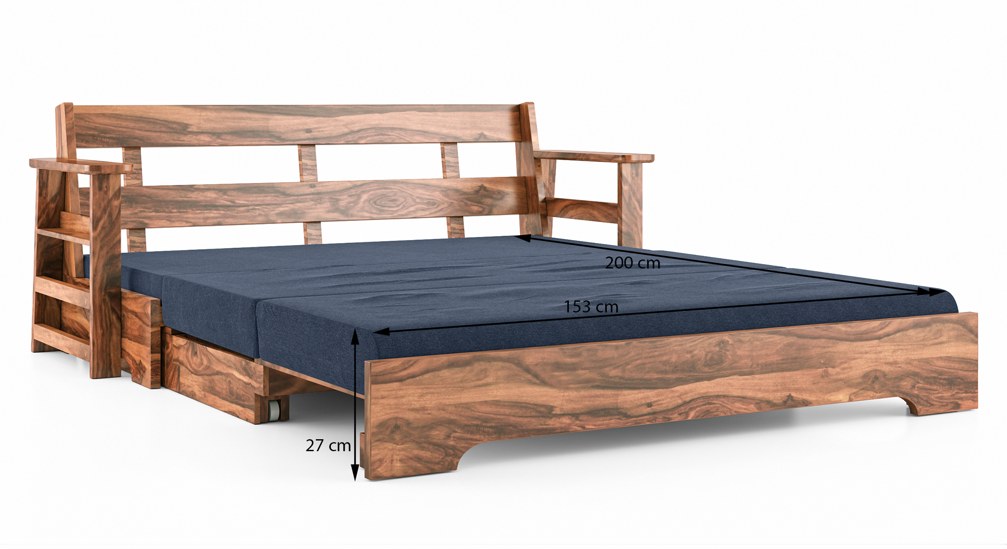 Mahim sofa cum bed lapis blue 5 ft 8