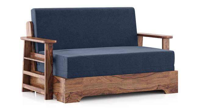 Mahim Compact Sofa Cum Bed (Lapis Blue, With Storage Arm) by Urban Ladder - Design 1 Side View - 590757