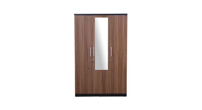 Enri 3 Door Engineered Wood Wardrobe - Wenge Teak (Melamine Finish) by Urban Ladder - Front View Design 1 - 591330