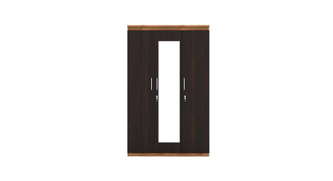 Czar 3 Door Engineered Wood Wardrobe - Wenge Knotwood (Melamine Finish) by Urban Ladder - Front View Design 1 - 591331
