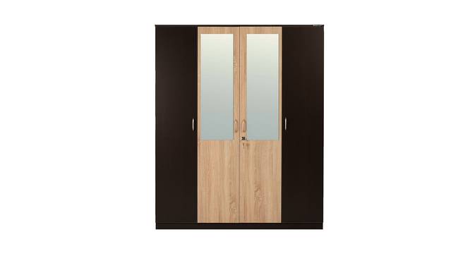 Willy 4 Door Engineered Wood Wardrobe - Wenge Oak (Melamine Finish) by Urban Ladder - Front View Design 1 - 591333