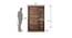 Czar 3 Door Engineered Wood Wardrobe - Wenge Knotwood (Melamine Finish) by Urban Ladder - Design 1 Dimension - 591418