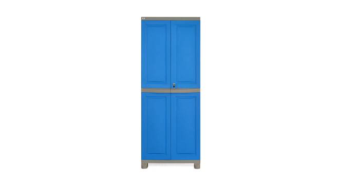 Martin Plastic Storage Cabinet Blue & Grey (Blue & Grey) by Urban Ladder - Front View Design 1 - 591422