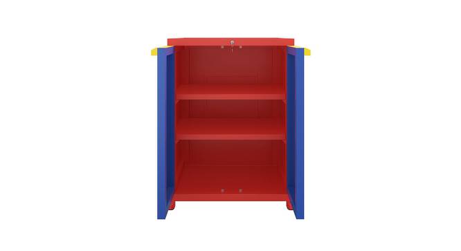 Emmett Plastic Storage Cabinet Blue & Red (Blue & Red) by Urban Ladder - Front View Design 1 - 591431