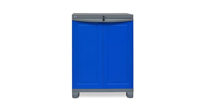 Peter Plastic Storage Cabinet Blue & Grey (Blue & Grey) by Urban Ladder - Front View Design 1 - 591433