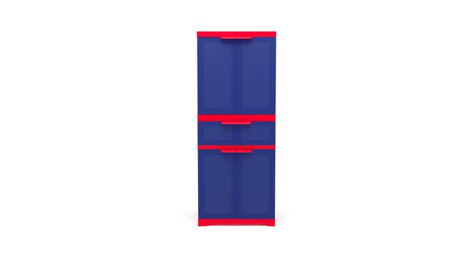Oliver Plastic Storage Cabinet Blue & Red (Blue & Red) by Urban Ladder - Front View Design 1 - 591435