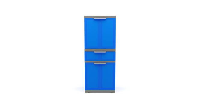 Elijah Plastic Storage Cabinet Blue & Grey (Blue & Grey) by Urban Ladder - Front View Design 1 - 591437