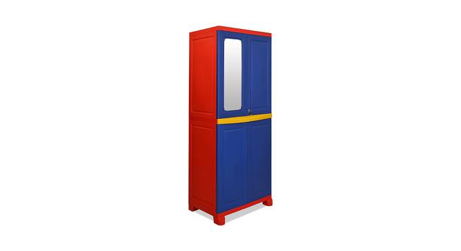 Kristen Plastic Storage Cabinet Blue & Red (Blue & Red) by Urban Ladder - Cross View Design 1 - 591450