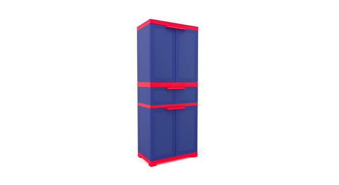 Oliver Plastic Storage Cabinet Blue & Red (Blue & Red) by Urban Ladder - Cross View Design 1 - 591456