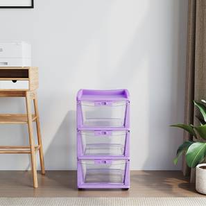 Chest Of Drawers Design Ezra Plastic Chest of 3 Drawers in Purple Finish