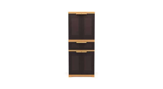 John Plastic Storage Cabinet Weather Brown & Biscuit (Weather Brown & Biscuit) by Urban Ladder - Front View Design 1 - 591501