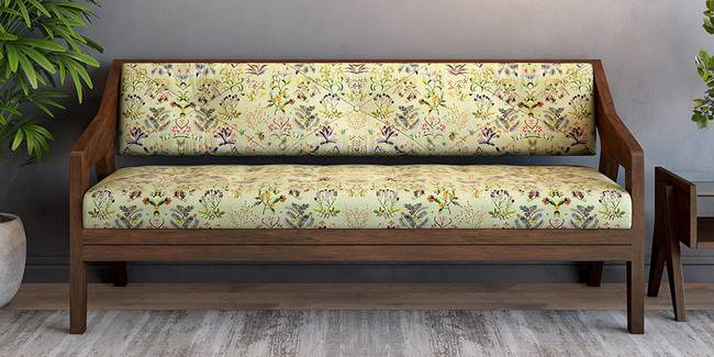 Casper Wooden Sofa (Grey - Dark Oak) (1-seater Custom Set - Sofas, None Standard Set - Sofas, Fabric Sofa Material, Regular Sofa Size, Regular Sofa Type, Grey - Dark Oak)