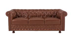 Elton Leatherette Sofa (Brown - Caramel)