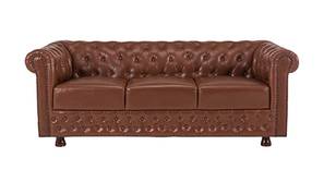 Elton Leatherette Sofa (Brown - Caramel)